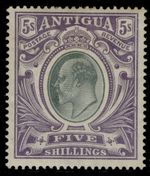 ANTIGUA EDVII SG40, 5s grey-green & violet, M MINT. Cat £110.