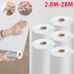28M Self-Adhesive Thermal Insulation Wallpaper Linen Plain Wall Paper 3MM Thick-