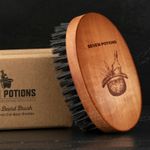 Seven Potions Beard Brush, Firm 100% First Cut Boar Bristles in Pear Wood
