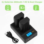 2x 2800mAh EN-EL15 EN-EL15C Battery+Dual Charger for Nikon Z6 III Z7 D7000 D7100