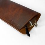 Crazy Horse Leather sunglasses Case, Custom Soft glasses Case,