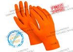 Disposable Orange Extra Strong Thick Diamond Grip Nitrile Gloves  Mechanic of 50