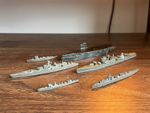 Collection of Vintage Lead Battleships Incl. Dinky Cuirasse Dunkerque 0053A F-1A