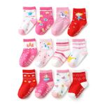 12 Pairs Anti-slip Toddler Socks Baby Infants Socks Assorted Kids Socks Girls