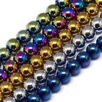 10strands Hematite Beads Round Mixed Color 6mm Non-magnetic Gemstone Beads