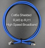 1M Cat6A Modem router cable VDSL ADSL2 RJ11/RJ45 High speed Broadband 