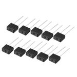 10Pcs DIP Mounted Miniature Square Slow Blow Micro Fuse T6.3A 6.3A 250V Black