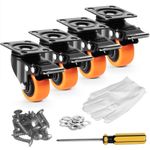 VEVOR Caster Wheels Swivel Plate Casters 4 Pack 2" Heavy Duty with Locking Brake