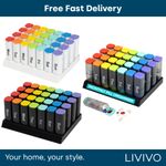Fineway Monthly Pill Organiser 28 Day Colour Coded Boxes with Stand Portable
