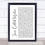 Town Called Malice White Script Song Lyric Print