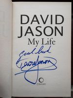 David Jason Hand Signed My Life Book Personal Message Del Boy PSA QO Card + COA