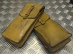Genuine Vintage Leather Ammo / Utility Pouch Light Brown / Tan X2