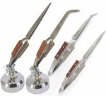 Straight Curved Cross Locking Lock Tweezers Self Closing Jewelry Soldering Repai