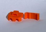 Clip Xic Original Falconry Twin Feather Tail Mount Orange