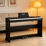 Glarry 88 Keys Full Weighted Keyboards Digital Piano w/Stand Pedals Headphone UK