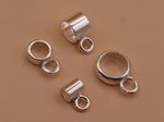 Sterling Silver BEAD CARRIER Tube & Ring Styles 925 Charm Connector Findings