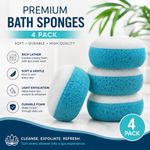 Premium Sponge 4Pack Massage Exfoliating Soft Foam Shower  Bath Wash Body Scrub