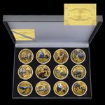 12pc/box African Animals Endangered Species Commemorative Coin with Certificate