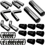 51mm 2" Universal Intercooler Kit Pipe Hose  Black HOSES Alloy Silicone ASH FMIC