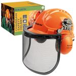 BLOSTM Chainsaw Safety Helmet Metal Mesh Full Visor Forestry