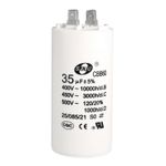 CBB60 Run Capacitor 35uF 450V AC Double Insert 92x44mm White for Pump Motor