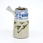 Antique Japanese Porcelain Teapot Meiji Period Blue White Decor Rare Form