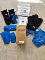 SuzziPad Cold Therapy Socks & Gloves Reusable Gel Cold Packs Set Blue/Black CE