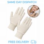 100% White Cotton Gloves for Eczema  Beauty Moisturising Gloves one size for all