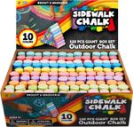 120PCS Washable Sidewalk Chalk Set 10 Colors for Blackboard Art Drawing Painting