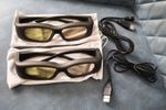 2 x Excelvan Universal 3D Active Shutter Glasses IR, Bluetooth for 3DTV Black