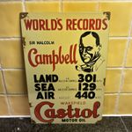 Castrol Motor oil Sir Malcom Campbell World Speed Records Enamel Sign