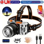 Most Powerful 99000000LM LED Zoomable Headlamp Rechargeable Head Torch Headlight