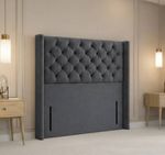Plush Chesterfield Wing Floor Standing Headboard 54 inch 2ft6,3ft,4ft6,5ft,6ft