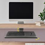 Under Desk Keyboard Tray Adjustable Height 360 Swivel with Mouse Pad UK