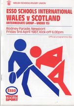 Apr 87 WALES v SCOTLAND Schools u15 international