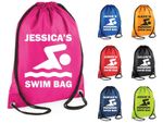 Personalised Swimming Bag Gym School PE Swim Drawstring Kit Sports Girls Boys