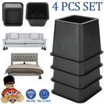 4PCS Heavy Duty Bed Chair Risers Feet Leg Lift Furniture Extra Raisers Support