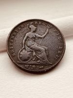 1857 Penny (PT) - Victoria British Copper Coin - Very Nice Condition