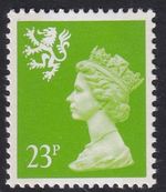 Scotland SG S68 23p Bright Green 2 Bands Unmounted Mint