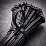 BLACK CABLE TIES ZIP TIES LONG SHORT SMALL THICK THIN HEAVY DUTY WRAPS NYLON TIE
