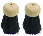 PACK OF 2 ROUND WOODEN TRADITIONAL HEARTH BRUSH FIRESIDE COMPANION REPLACEMENT