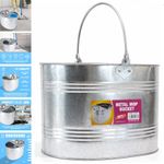 16L GALVANISED HEAVY DUTY METAL STEEL MOP BUCKET INDUSTRIAL HOME FLOOR CLEANING