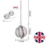 2 Pack Tea Ball Strainer – Stainless Steel Mesh Infuser for Loose Leaf Tea & Her