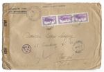 LEBANON 1942 US WAR TIME CENSORED BANK OF LEBANON LARGE COVER