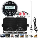 Marine Stereo Bluetooth Waterproof Boat Radio Receiver + 120W Speakers + Aerial