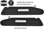 WHITE STITCH 2X SUN VISOR LEATHER COVER FOR VW T6 TRANSPORTER 2 MIRROR CUTOUT