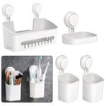 Vacuum Shower Caddy Suction Cup No-Drilling Removable Bathroom Wall Shelf Basket