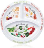 Portion Control Plate for Balanced Eating -Healthy Nutrition Plate for Adults