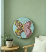 Original Textured 3D Butterfly Painting – Vibrant Pink Butterfly on Wood