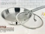 Platinum Triply Stainless Steel Fry Pan With Glass Lid Stir Fry Induction Base